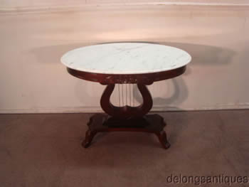 Kimball Marble-Top Victorian Style Lamp Table